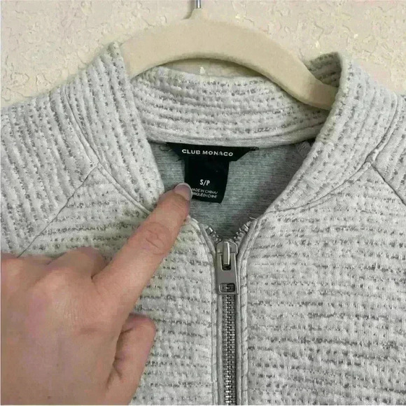 Club Monaco Gray Zip front jacket Sz S EUC - Picture 2 of 4